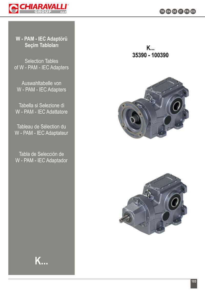 K SERIES BEVEL HELICAL GEARBOXES_SELECTION_TABLES_W_PAM_IEC_ADAPTERS-1